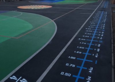 Players keep score with a number line on the side of the court (photo: Andres Bustamante)